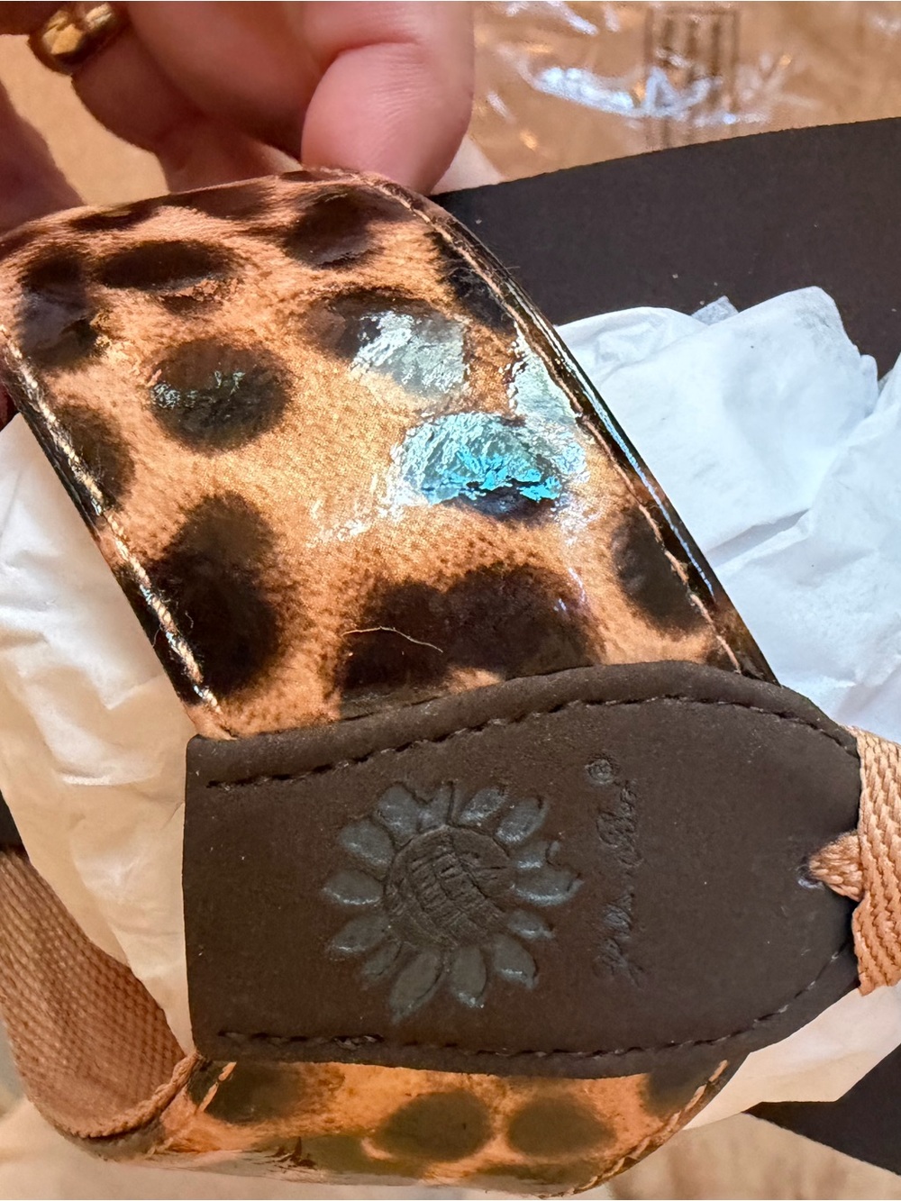 Yellow Box Leopard-Print Brown & Black Flip Flops - Picture 9 of 9